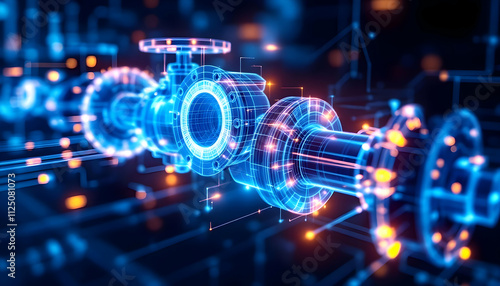 Digital Engineering Design Blueprint of Industrial Machinery Components and Systems for Automation