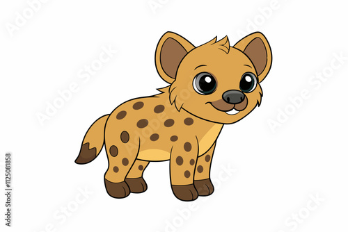 Adorable Hyena Illustration: Cute Animal Vector Art