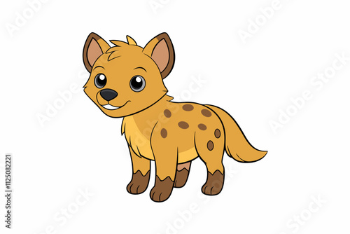 Adorable Hyena Illustration: Cute Animal Vector Art