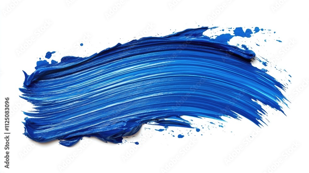 Vibrant blue paint stroke with a smooth texture and dynamic brushwork on a white background. Vibrant blue paint stroke with a smooth texture and dynamic brushwork on a white background.