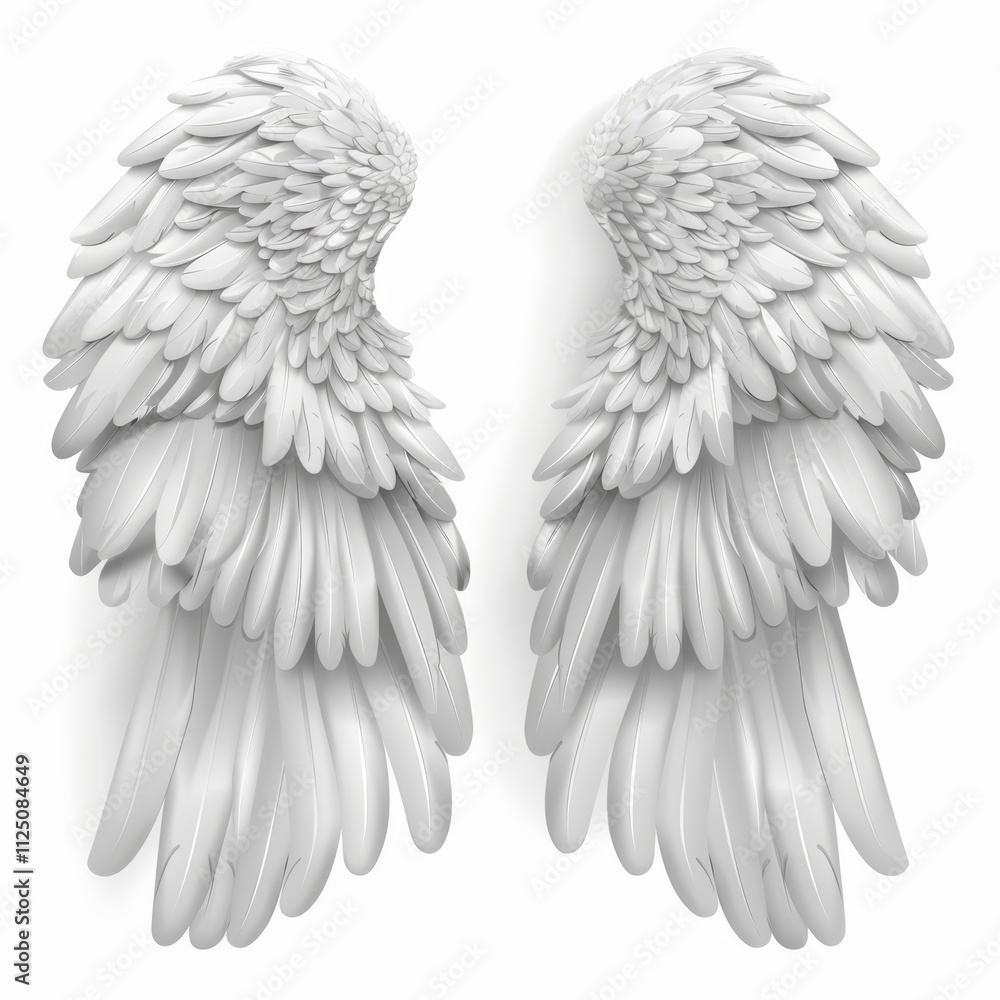 Wings icon, angel wings emblem, bird feathers silhouette, pigeon sign, spirituality symbol, elegance flight Wings icon, angel wings emblem, bird feathers silhouette, pigeon sign, spirituality symbol, elegance flight