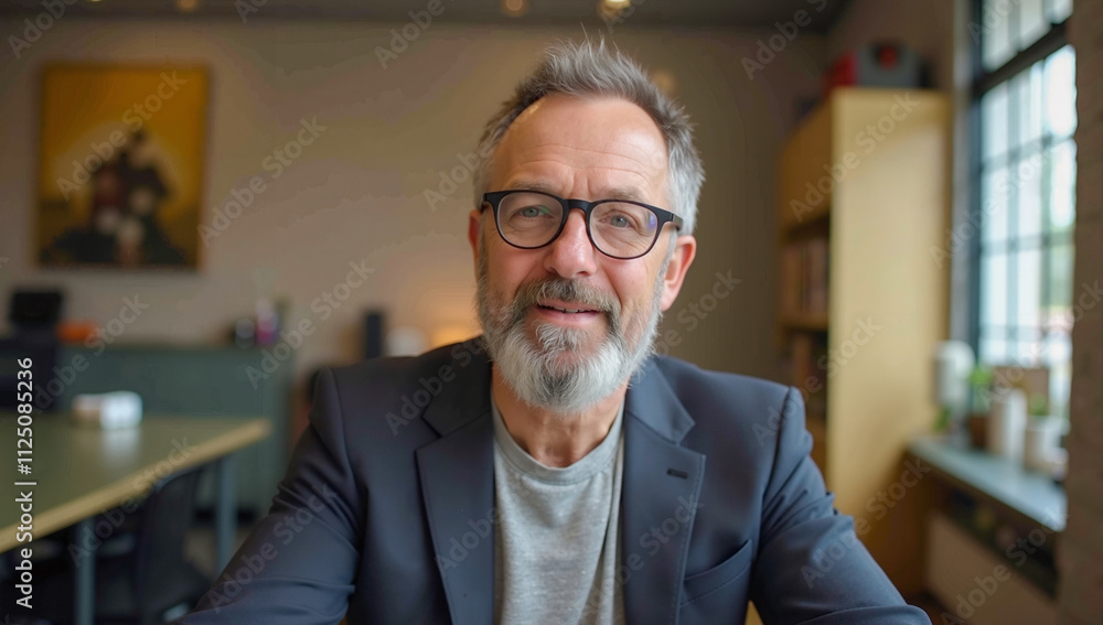 Mature businessman in casual wear working in a relaxed modern office Mature businessman in casual wear working in a relaxed modern office
