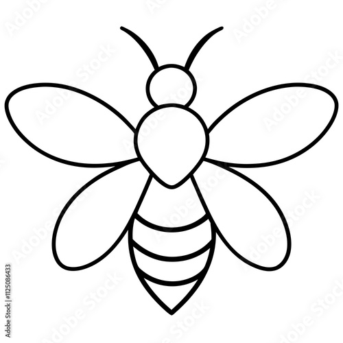 A simple bee animal outlines silhouette art & Black bee design vector illustration. Bee animal elements icon vector