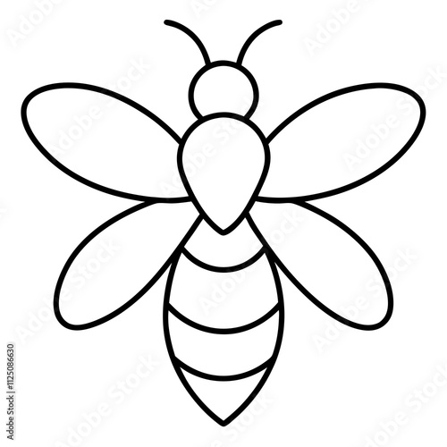 A simple bee animal outlines silhouette art & Black bee design vector illustration. Bee animal elements icon vector