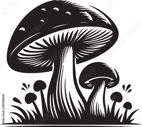 mushrooms in the grass
