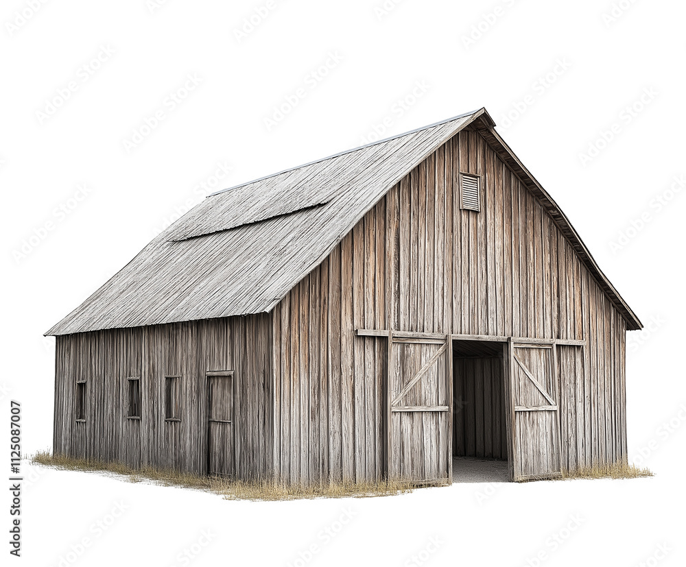 old rustic wooden barn isolated on white background, weathered wood barn cutout png old rustic wooden barn isolated on white background, weathered wood barn cutout png
