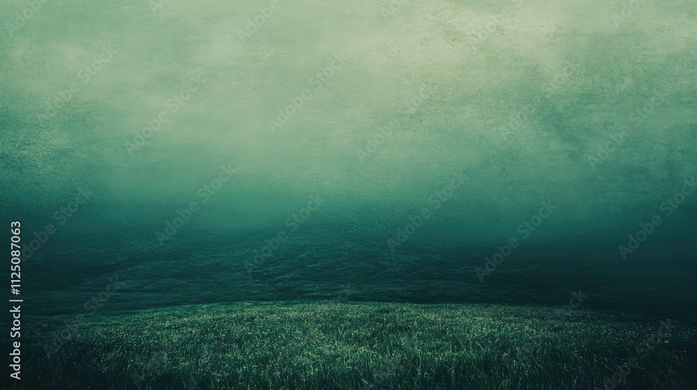 Serene landscape of rolling hills under a misty green sky. Serene landscape of rolling hills under a misty green sky.