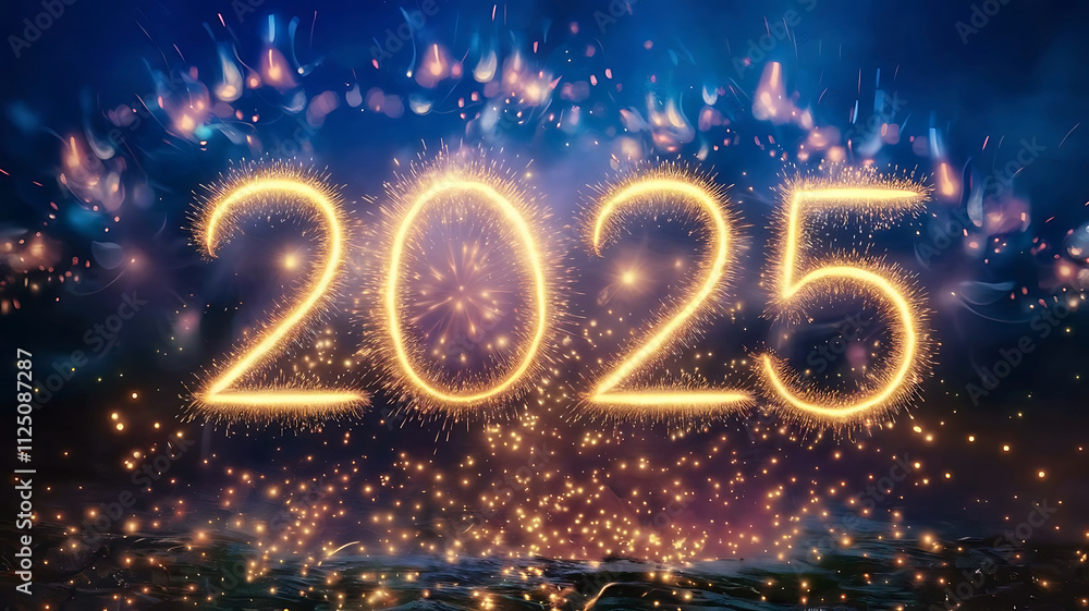 Happy New 2025 Year Cover of business diary for 2025 new year Typography text 2025 font Happy New 2025 Year Cover of business diary for 2025 new year Typography text 2025 font