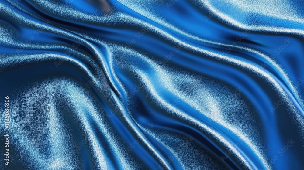 Elegant flowing blue satin fabric with soft, smooth texture and subtle sheen. Elegant flowing blue satin fabric with soft, smooth texture and subtle sheen.