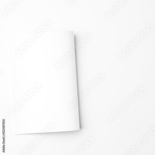 White isolated page paper texture as background banner mockup advertising blank business display template