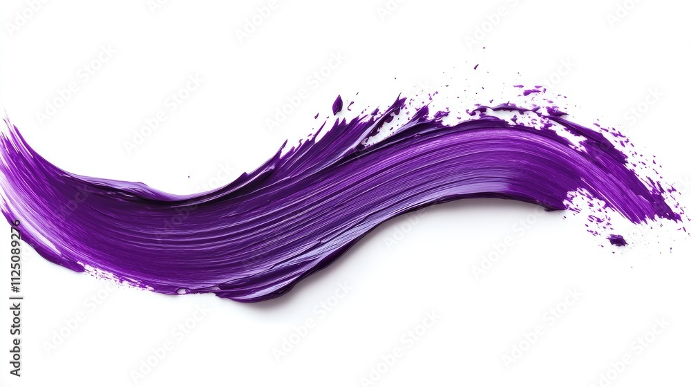 Vibrant purple paint stroke on a white background, showcasing rich texture and fluidity. Vibrant purple paint stroke on a white background, showcasing rich texture and fluidity.