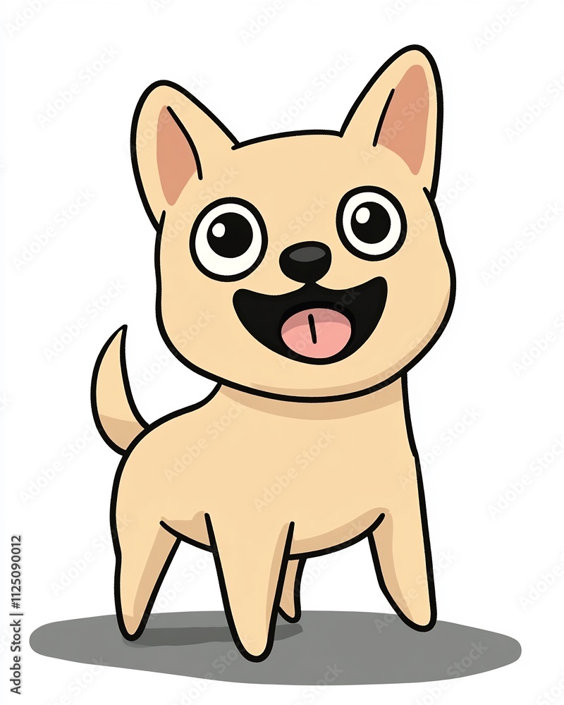 Adorable Cartoon Puppy Meme for T-shirt Design with Simplified Shapes and Flat Style Adorable Cartoon Puppy Meme for T-shirt Design with Simplified Shapes and Flat Style