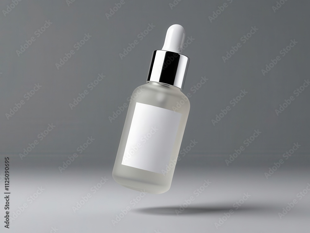 A modern dropper bottle hovering in the air, featuring a sleek design perfect for beauty and skincare products. A modern dropper bottle hovering in the air, featuring a sleek design perfect for beauty and skincare products.