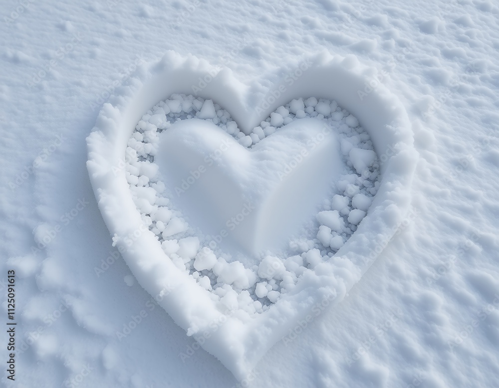 Romantic Snow Heart Winter Love Snowy Landscape Cold Weather Heart Shape Romantic Snow Heart Winter Love Snowy Landscape Cold Weather Heart Shape