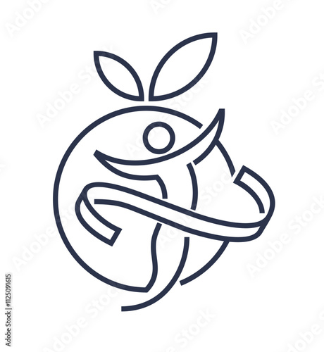 Losing weight icon or logo in bold line