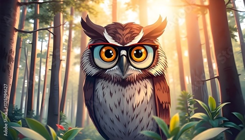great horned owl in the forest