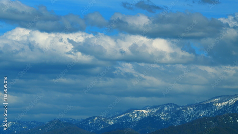 Breathtaking Mountains View. Weather Environment. Dramatic Clouds High Up In Mountains. Timelapse. Breathtaking Mountains View. Weather Environment. Dramatic Clouds High Up In Mountains. Timelapse.
