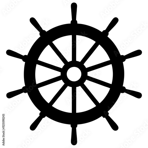 A simple ship anchor with a black color shape silhouette & Anchor vector illustration. Ship elements icon vector