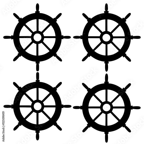 A simple ship anchor with a black color shape silhouette & Anchor vector illustration. Ship elements icon vector