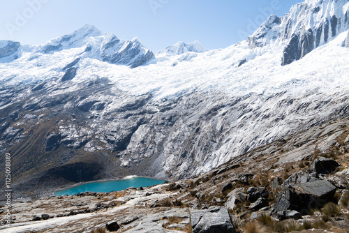 Hiking the the Santa Cruz Trek - one of the most popular and famous circuits in the Cordillera Blanca, Huascaran, Peru