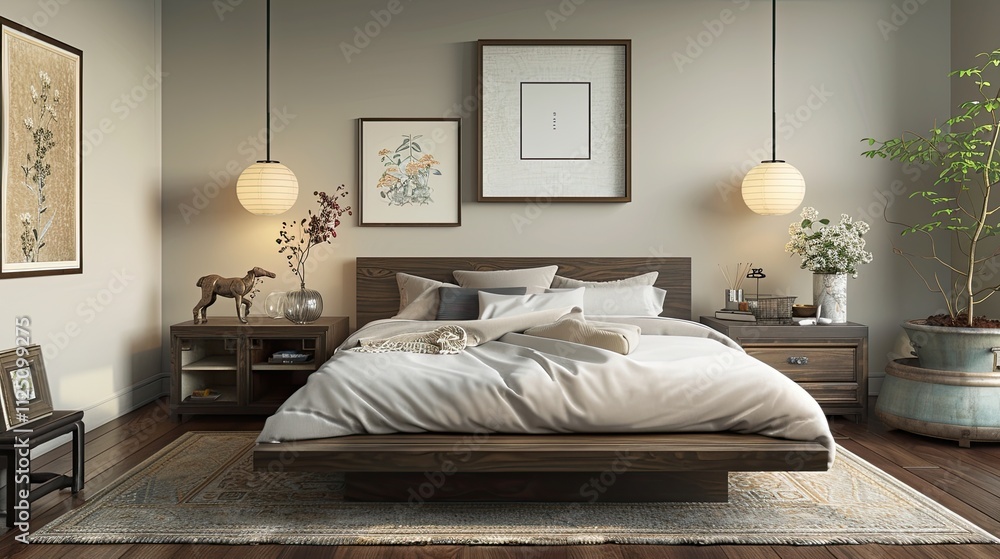 interior of bedroom with a bed interior of bedroom with a bed