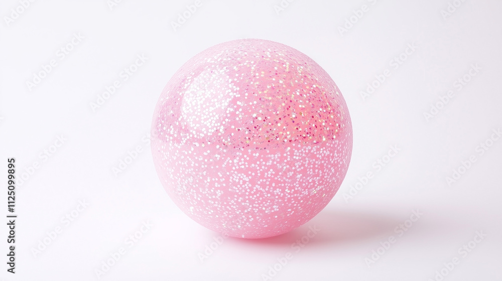 A pink ball with glitter on it A pink ball with glitter on it