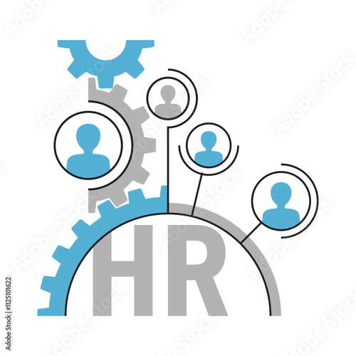 HR management logo - people as gear mechanism