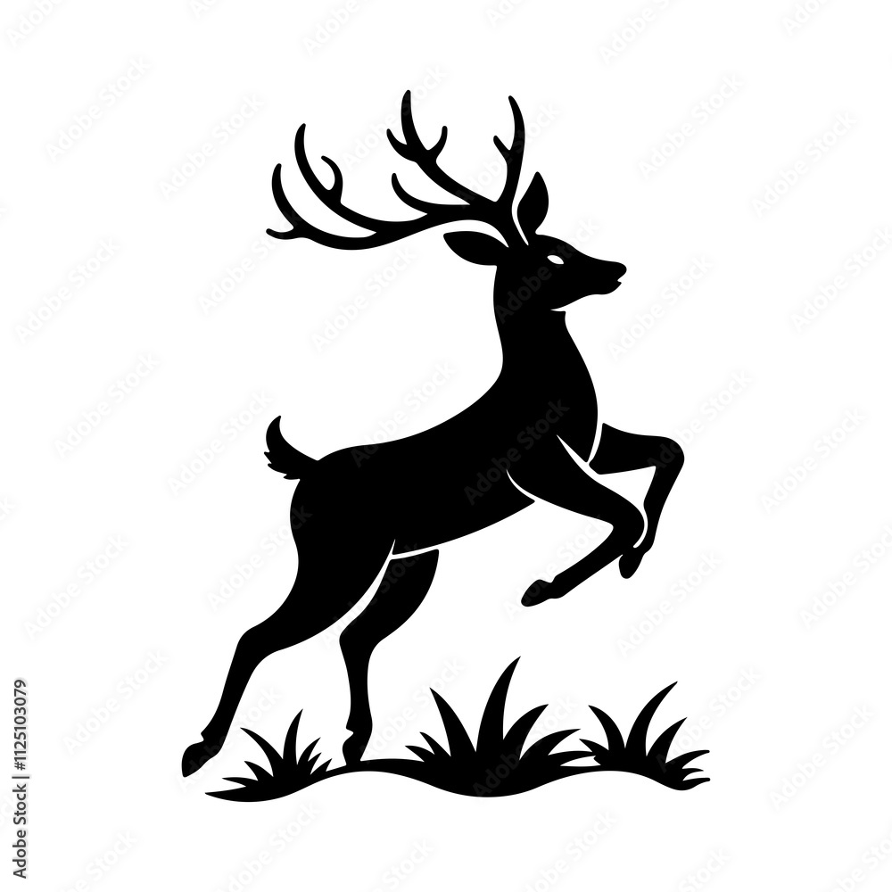 Dynamic Deer Silhouette Vector for High Quality Nature and Forest Graphics. Dynamic Deer Silhouette Vector for High Quality Nature and Forest Graphics.