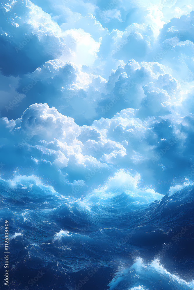 Naklejka premium A blue and white gradient background with a dreamy effect.