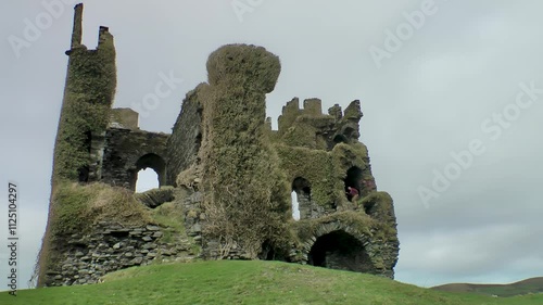 Timelapse of the old Ballycarberry Castle near Cahersiveen, County Kerry, Ireland photo