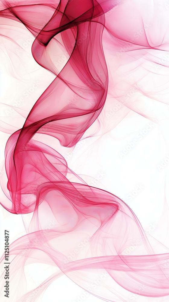 Elegant swirls of pink smoke create a mesmerizing abstract pattern on a white background. Elegant swirls of pink smoke create a mesmerizing abstract pattern on a white background.