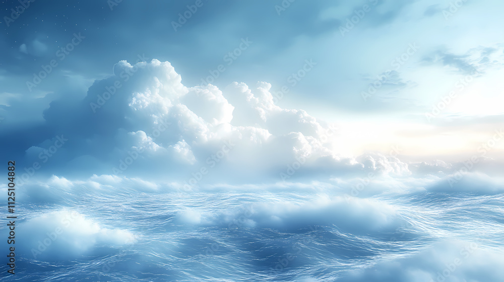 Obraz premium A blue and white gradient background with a dreamy effect.