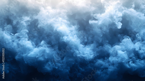 A blue and white gradient background with a dreamy effect.