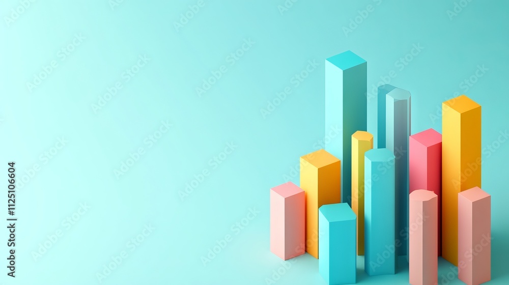 Isometric Colorful Bar Graph Representing Financial Growth AI generated illustration Isometric Colorful Bar Graph Representing Financial Growth AI generated illustration