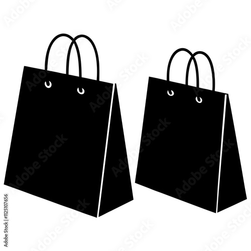 A simple shopping bag silhouette art, Bag vector illustration. Shopping elements icon vector.