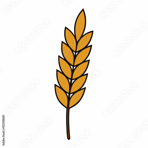 Wheat ears silhouette & A wheat ear vector illustration. Agricultural elements icon vector