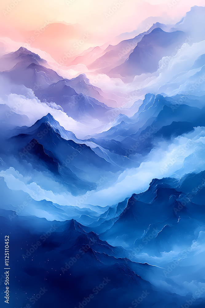 Fototapeta premium A blue and white gradient background with a dreamy effect.