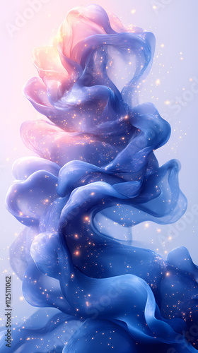 A blue and white gradient background with a dreamy effect.