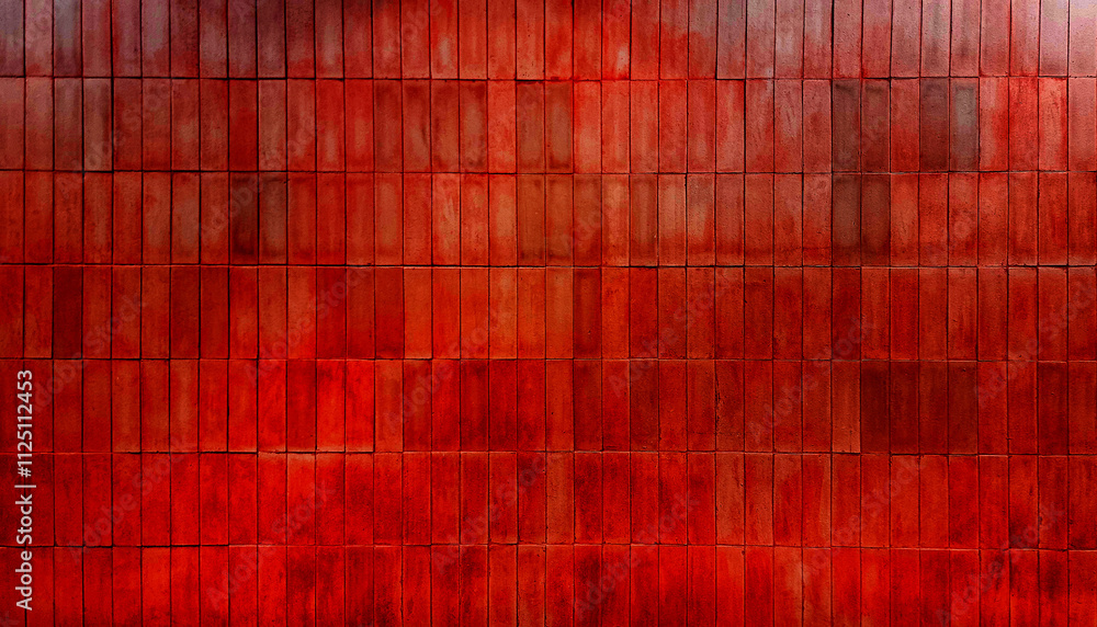 Fototapeta premium abstract rustic red brick wall texture. weathered brickwork background for rustic designs. distressed brick wall surface. aged strong red wall in vertical pattern for industrial concept design.
