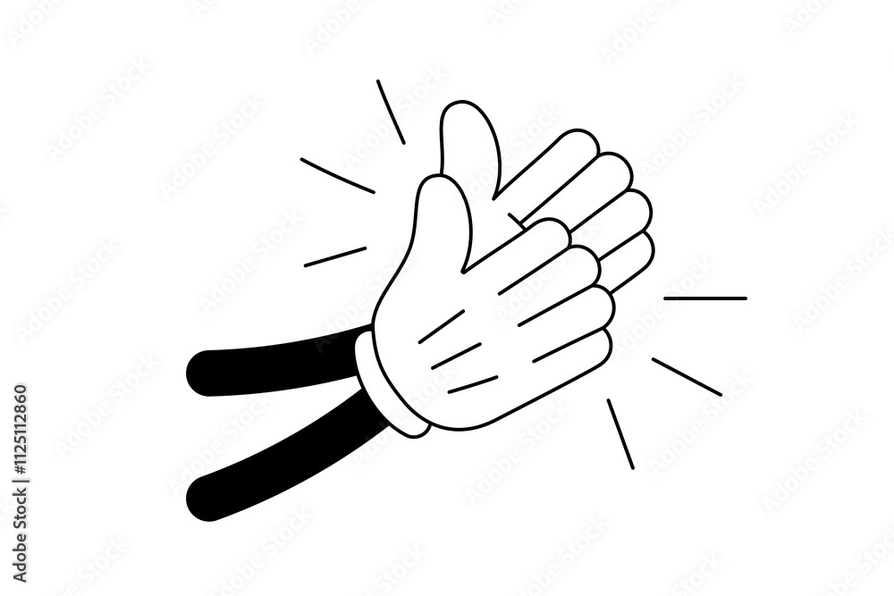 Applause gesture illustration. Clapping hands symbol for cheering or congratulations. High five vector concept. Isolated design celebrating success or encouragement Applause gesture illustration. Clapping hands symbol for cheering or congratulations. High five vector concept. Isolated design celebrating success or encouragement