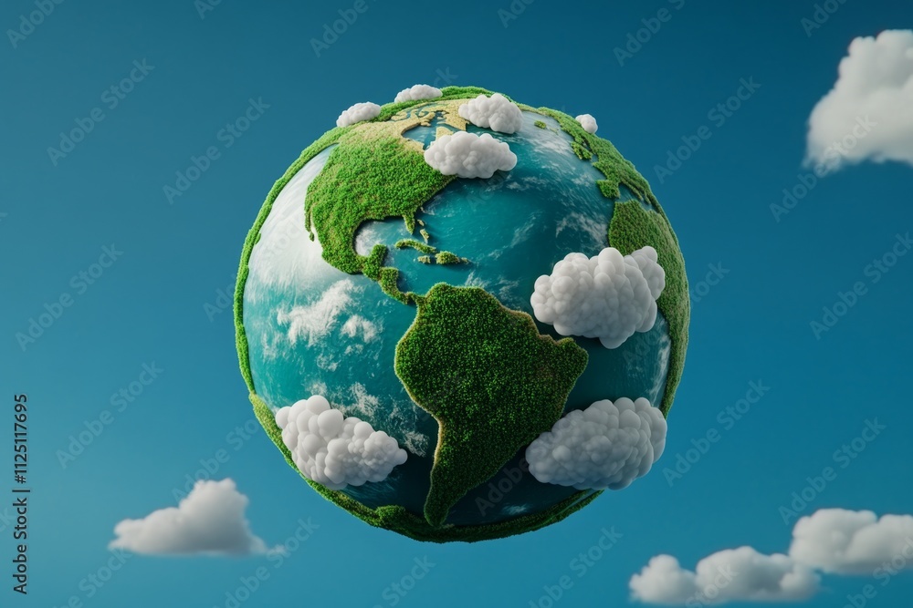 A pixel art Earth spinning slowly, with animated clouds moving across its vibrant green and blue surface A pixel art Earth spinning slowly, with animated clouds moving across its vibrant green and blue surface