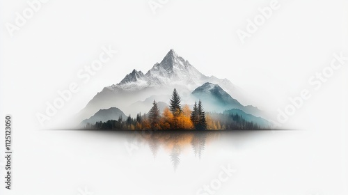 Snow-capped mountain silhouette in monochrome, minimalist abstract art with simple geometric lines, peaceful design for home decor, ultra-realistic, photo-realistic, highly detailed, 