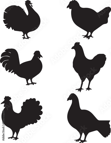  han silhouette vector set on white background