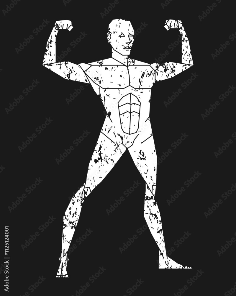 Man posing. Male human body gesture drawing. Figure silhouette. Grunge texture. Vector illustration image. Man posing. Male human body gesture drawing. Figure silhouette. Grunge texture. Vector illustration image.