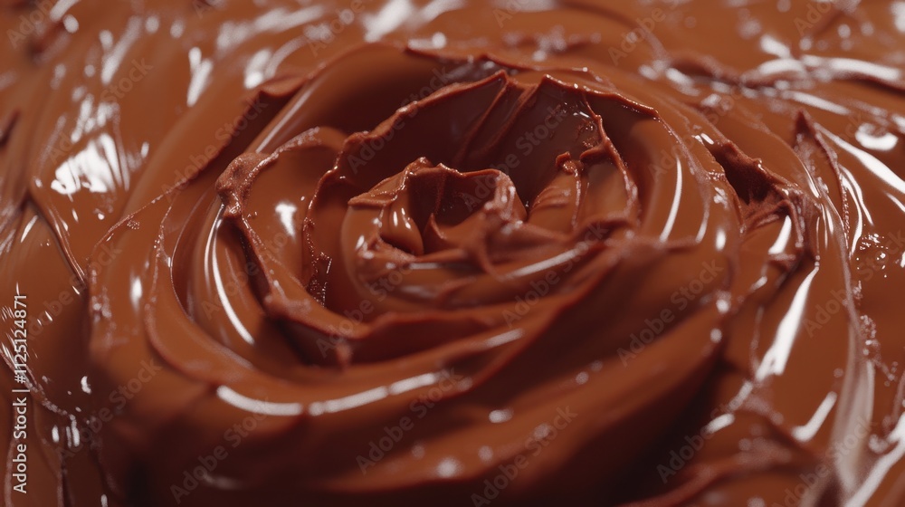A chocolate rose melting slightly under a soft light, with detailed petal textures and realistic shading A chocolate rose melting slightly under a soft light, with detailed petal textures and realistic shading