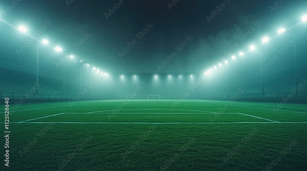 picture of a soccer stadium that is deserted yet has lighting picture of a soccer stadium that is deserted yet has lighting
