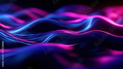 Wallpaper Mural Abstract flowing waves of vibrant neon light Torontodigital.ca
