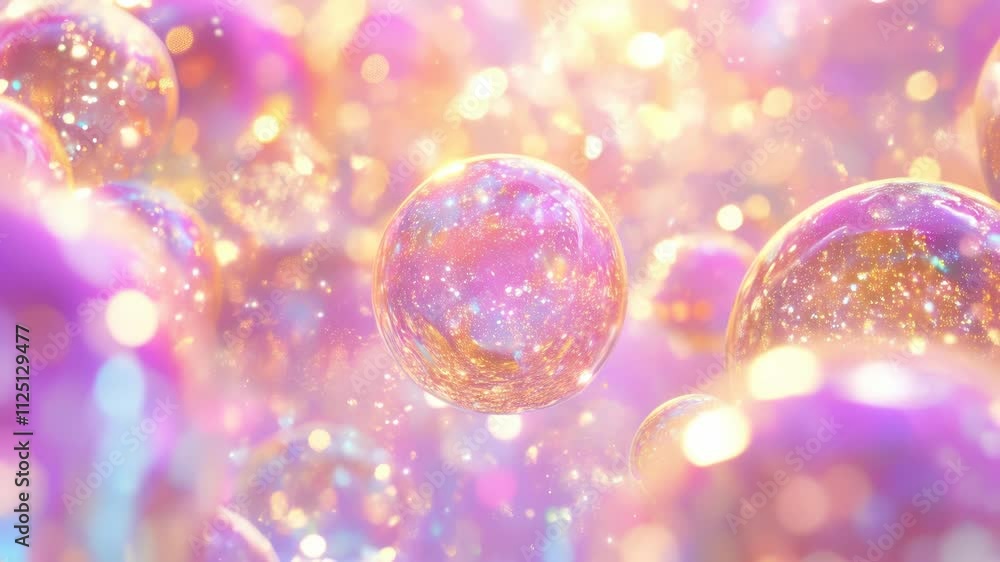 Abstract glowing spheres in vibrant golden and pink color palette with shimmering light effects, forming a dynamic abstract background Abstract glowing spheres in vibrant golden and pink color palette with shimmering light effects, forming a dynamic abstract background