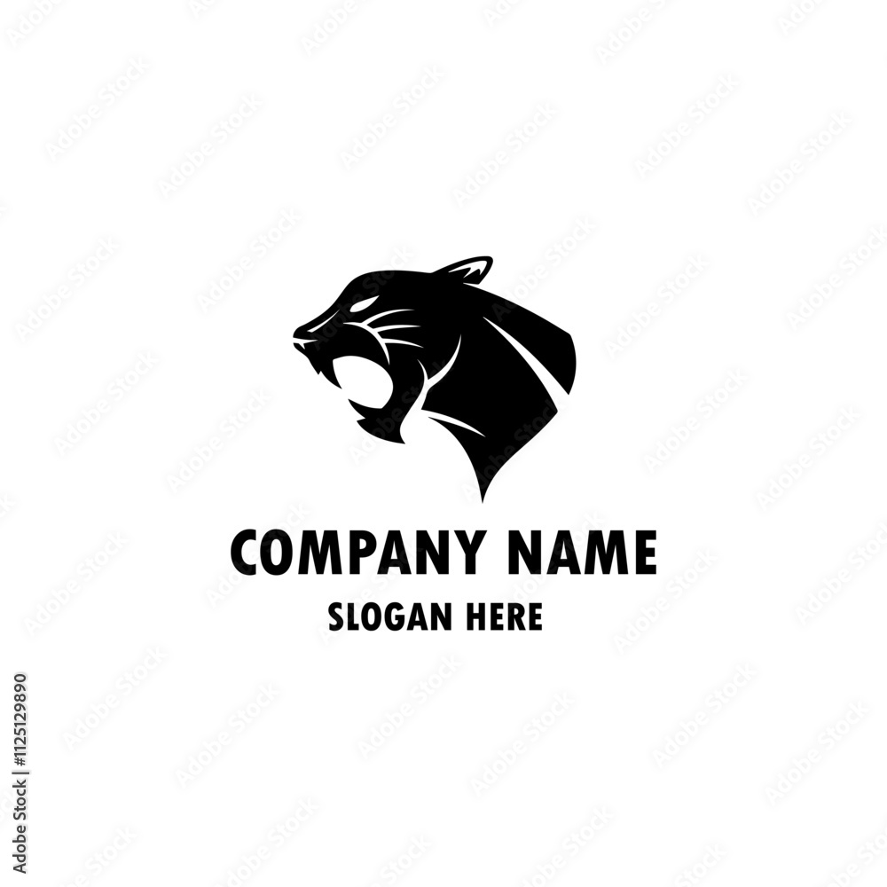 Fototapeta premium Roaring tiger logo design vector illustration