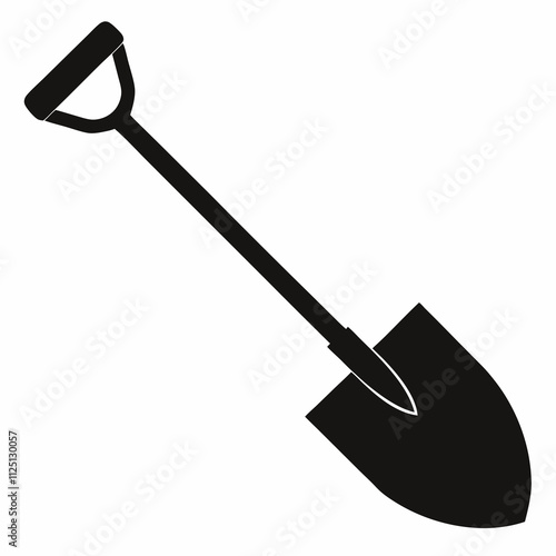 Basic Shovel Black Silhouette Vector Illustration